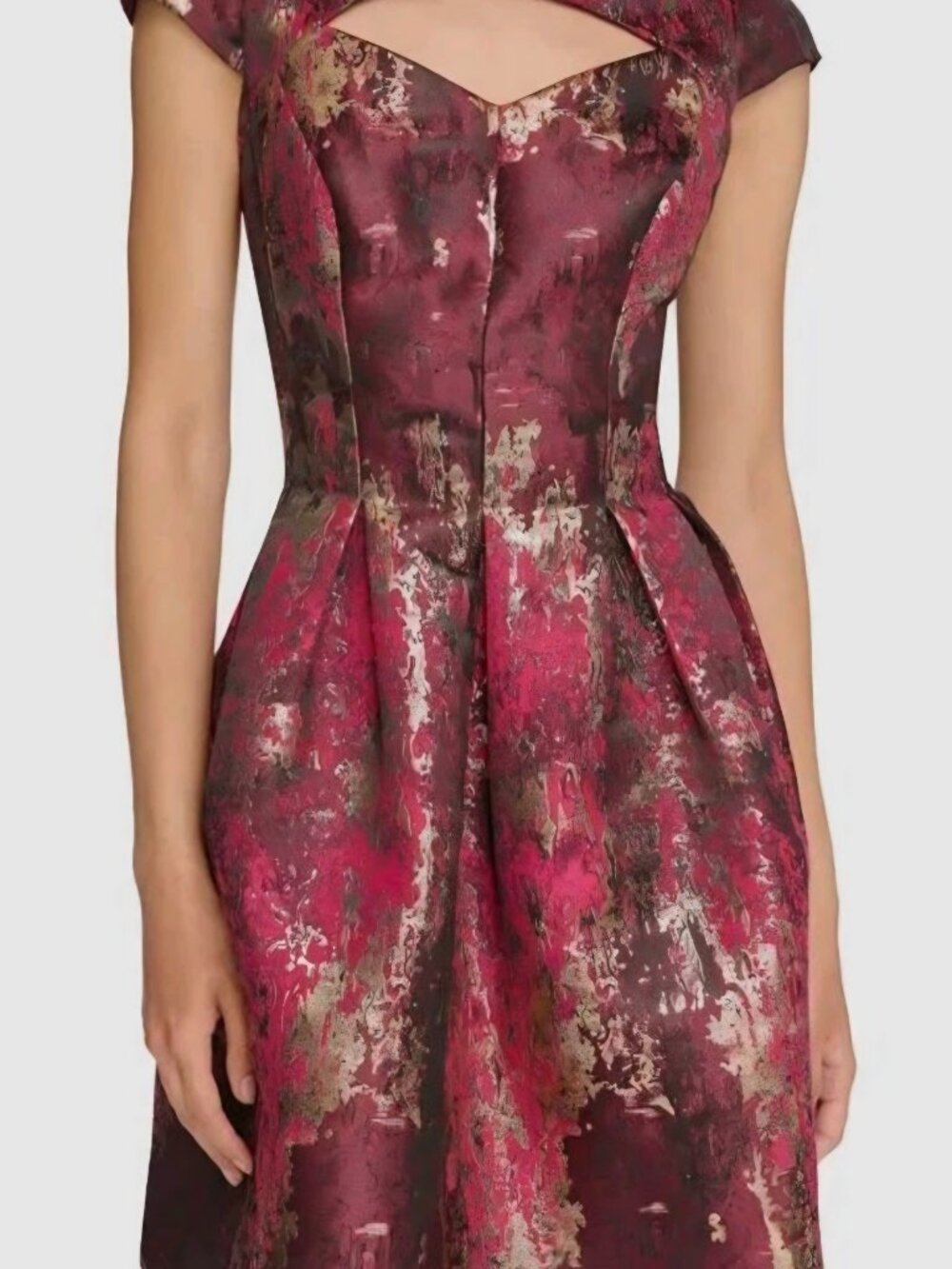 Vince Camuto metallic dress - burgundy/gold - 4P